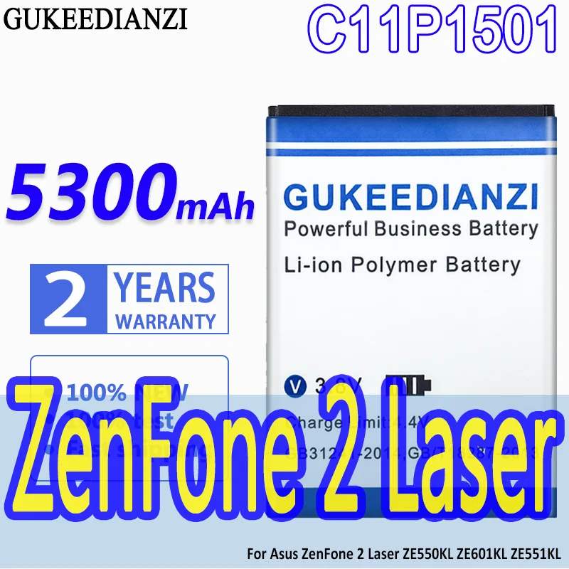

GUKEEDIANZI C11P1501 Battery For ASUS ZenFone2 Laser 5.5"/6" zenfone selfie ZE550KL ZE601KL Z00LD Z011D ZD551KL Z00UD 5300mAh