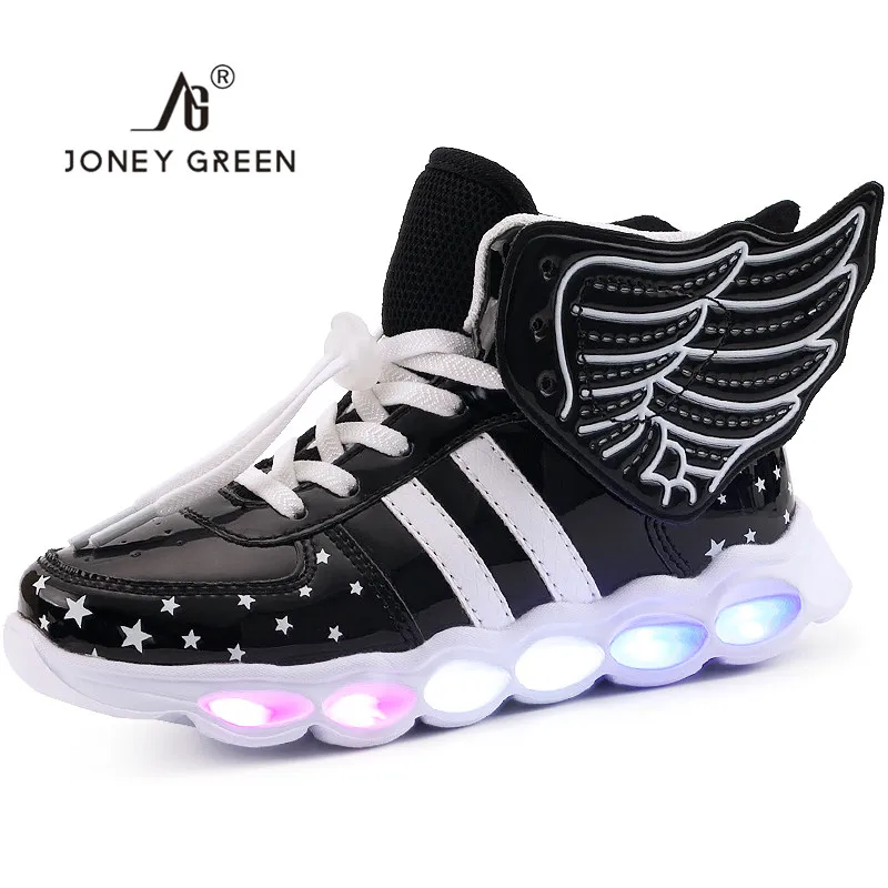J&GLuminous Sneakers Boy Girl Cartoon LED Light Up Shoes Boys Girls Glowing Sneakers USB Charging Boy Fashion Casual Sport Shoes