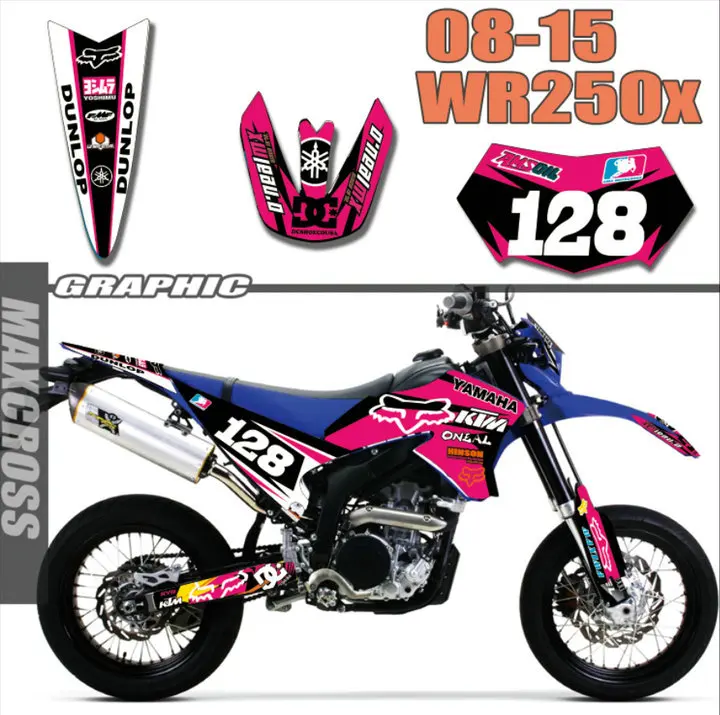 Велосипед Motocorss графика наклейки для Yamaha WR250X 2008 2015|Наклейки на автомобиль| |