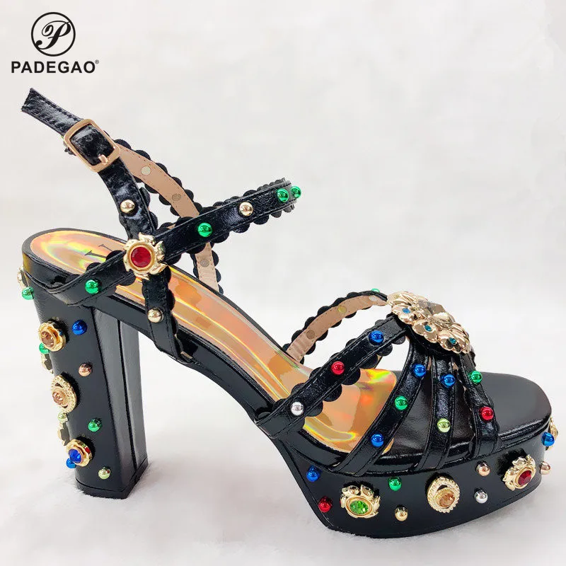 Новинка обувь черного цвета итальянская 2020 года в африканском стиле без