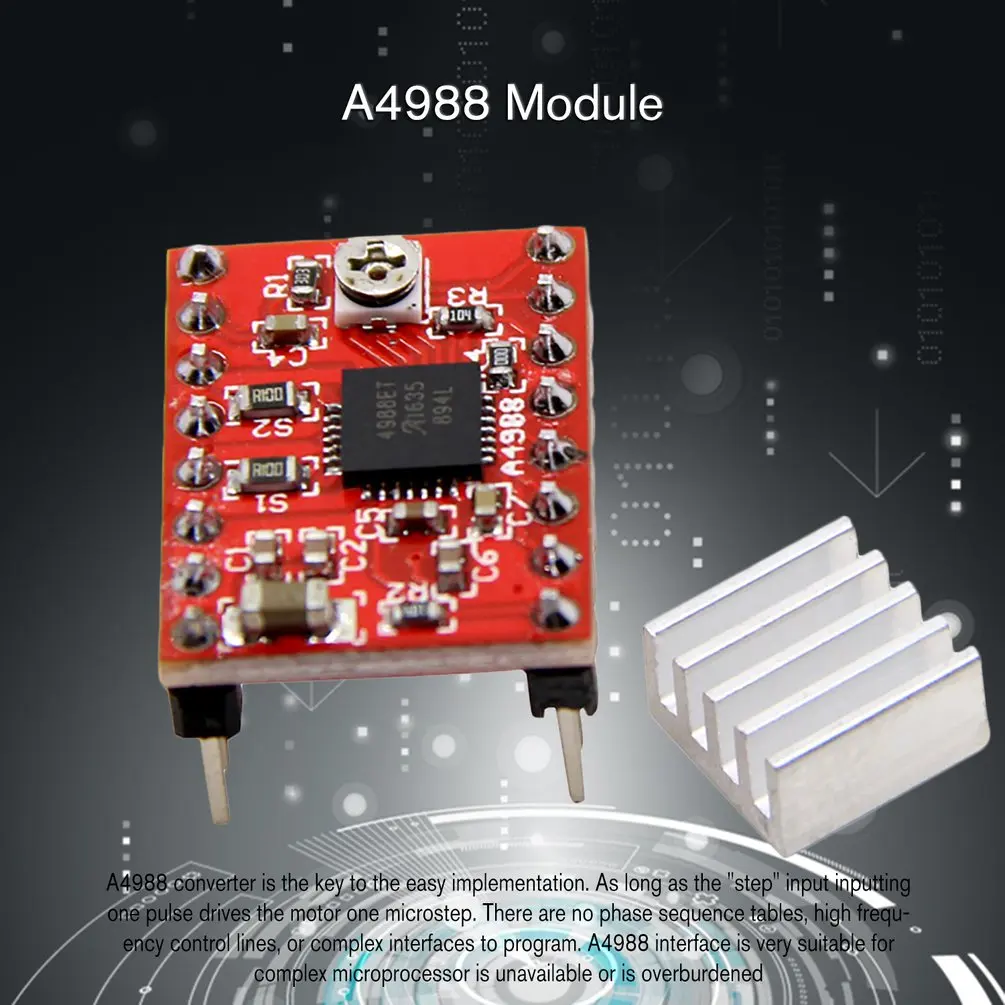 A4988 Breakout Щит Плата шагового двигателя драйвер управления Модуль Лер с радиатором