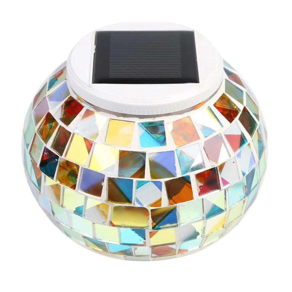 Мозаичный стеклянный наружный солнечный энергетический шар садовый Кол