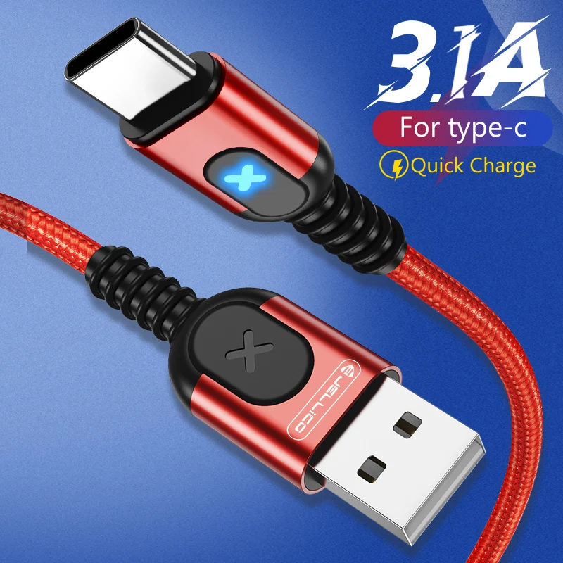 Jellico 3.1A кабель с разъемом USB Type C Быстрая зарядка через зарядный типа кабеля для