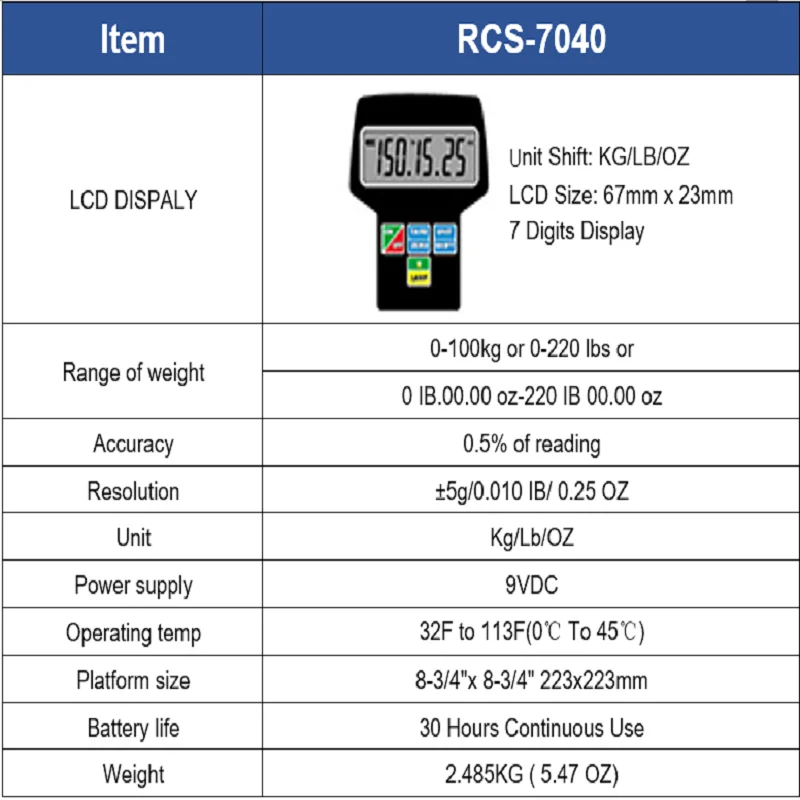 Электронные цифровые весы DSZH RCS-7040, для системы отопления, вентиляции, кондиционирования, охлаждения, фреона, с чехлом, измерительные инстру... (art.: 3920b384e7cd3) - 3920b384e7cd3