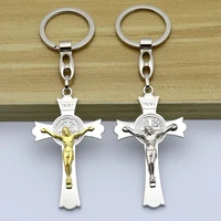 catholic christ jesus religion saint benedict saint cross necklace jewelry exquisite car keychain pendant