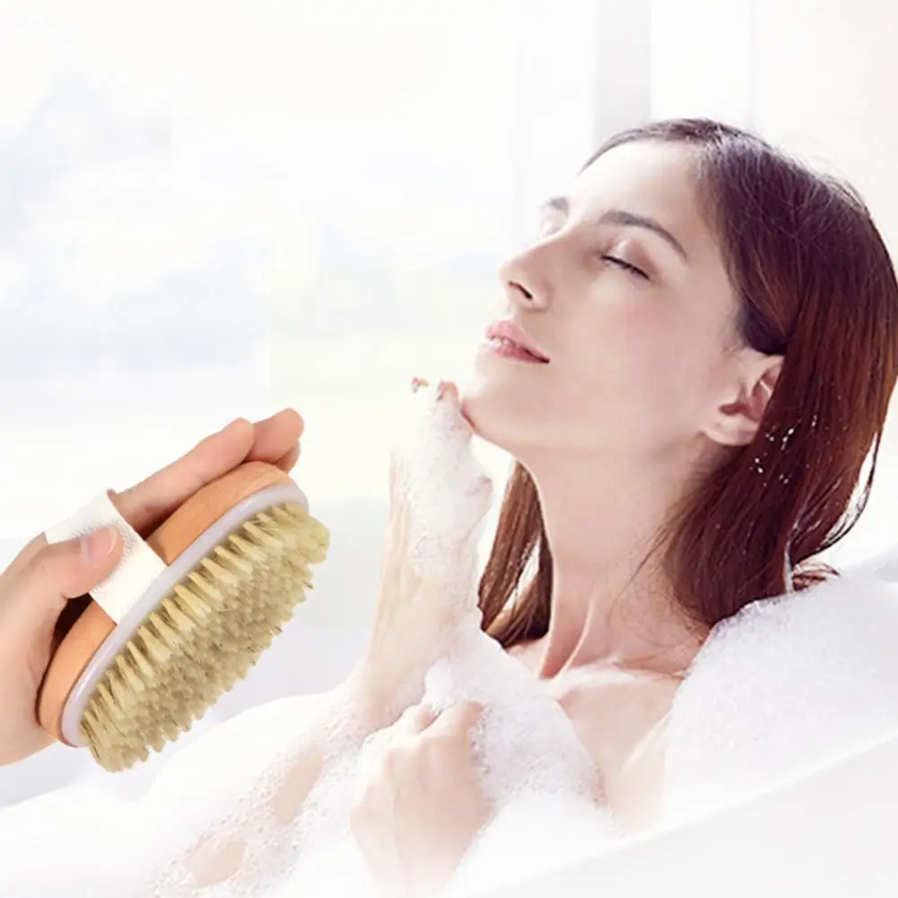 

1 Pc Wet Dry Skin Body Natural Bristle Brush Soft Spa Brush Bath Massager Home Worldwide Store Hot Hand Massager For Body U5r5