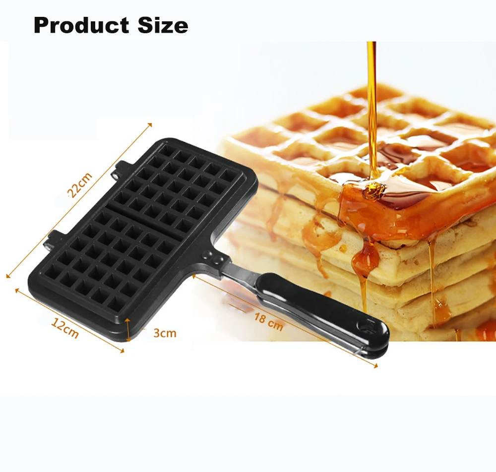 Online Non-Stick Permukaan Waffle Maker Nampan Waffle Besi Dapur Kue Kue Piring Wafel Kue Cetakan Dapur Gas Memasak Pan Mesin