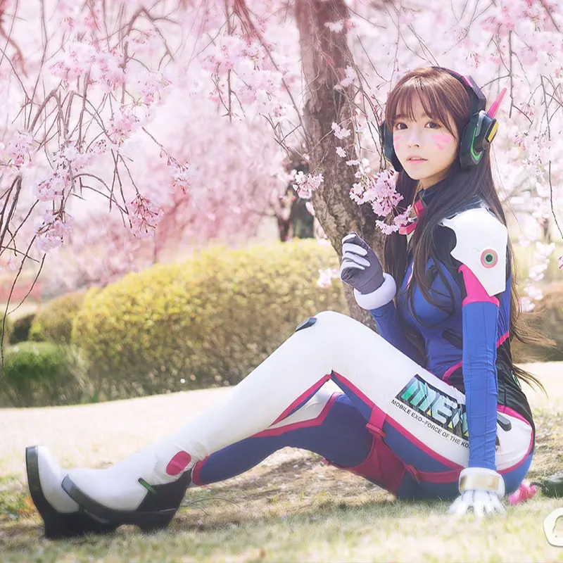 D.Va костюм для косплея Dva набор Song Hana Siamese Cos колготки женский вечеринки на Хэллоуин