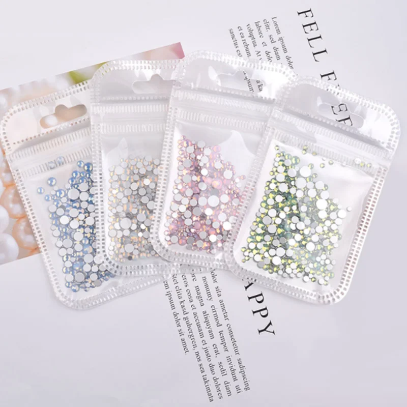 1 упаковка разные размеры SS4 SS20 опаловые Стразы для ногтей с плоским дном цветные