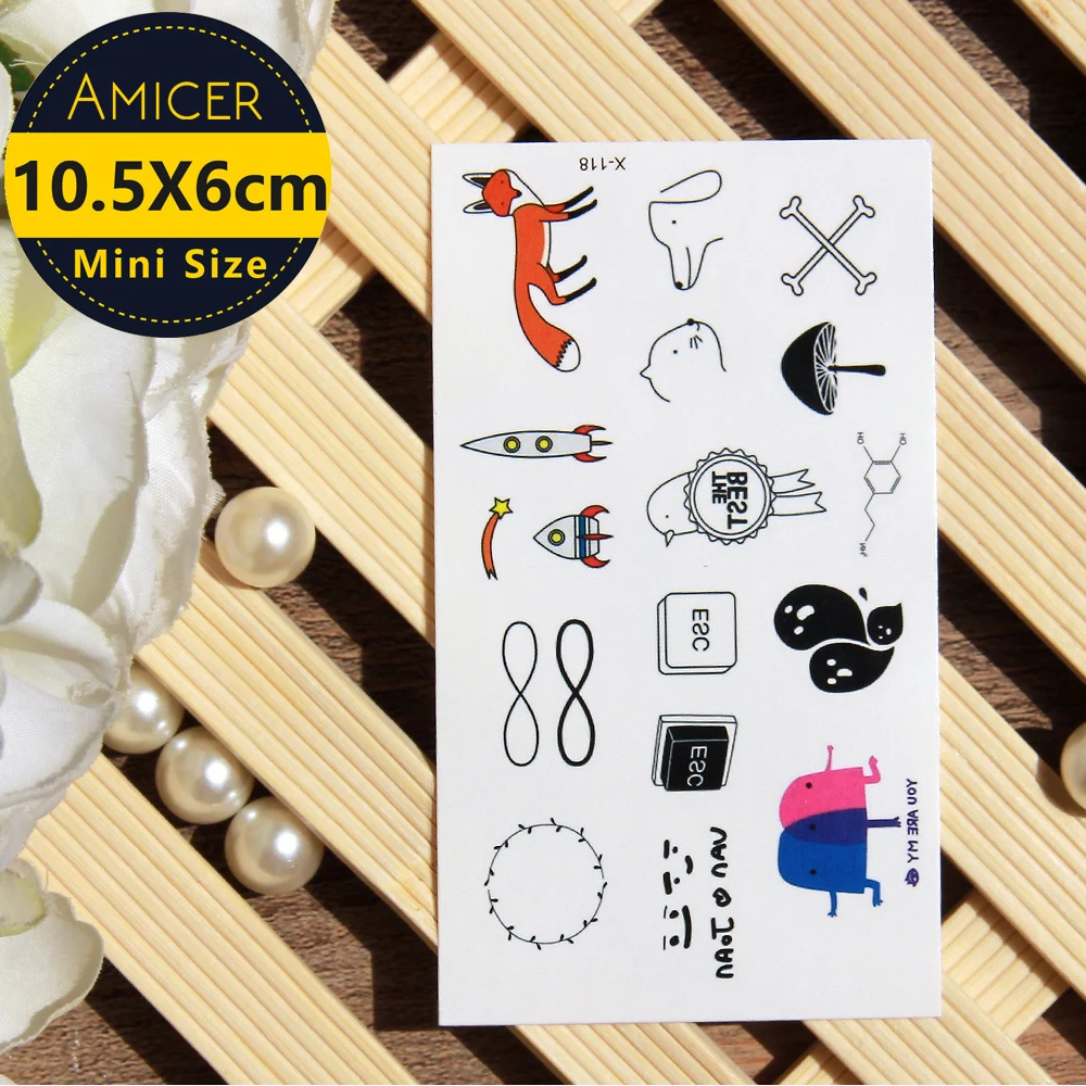 Водонепроницаемый временная татуировка Стикеры по всему телу космический