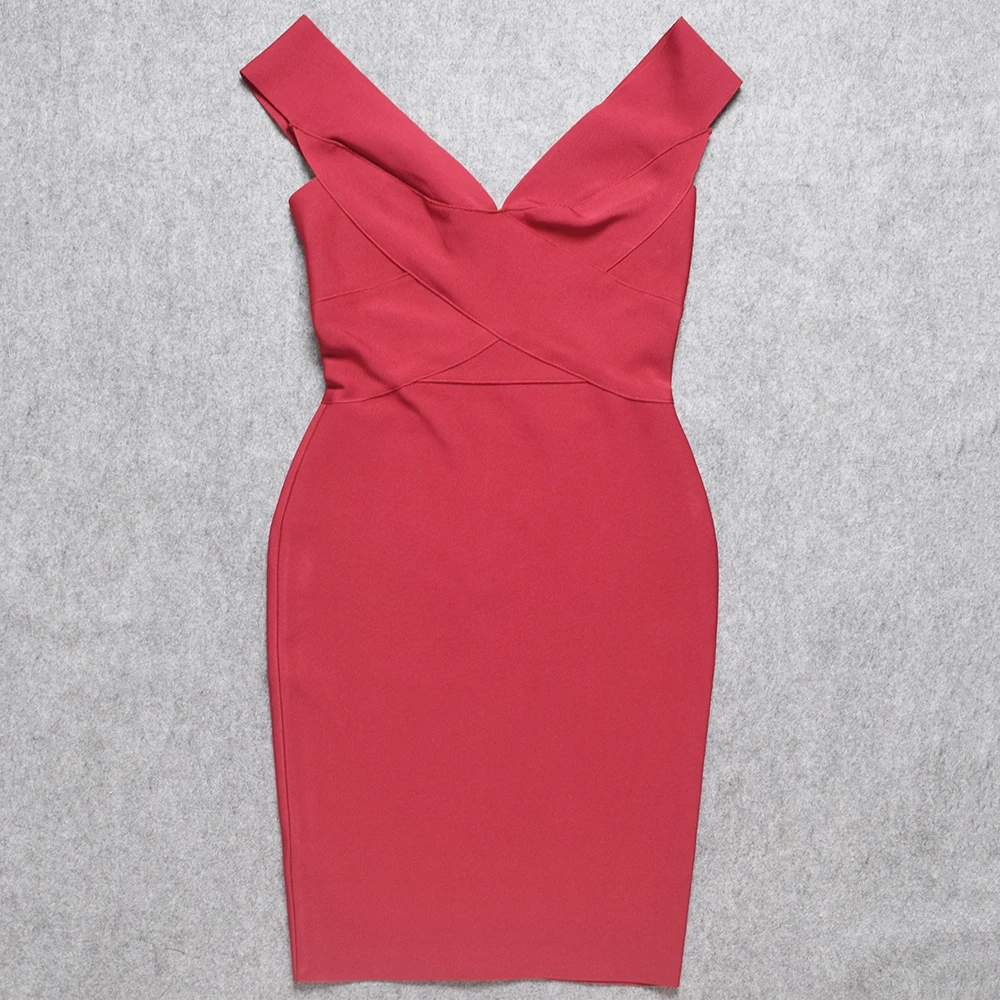 

Summer Women Bandage Dress Vestidos 2019 Orange Red Tank Sexy Deep V-Neck Sleeveless Bodycon Celebrity Runway Party Dress