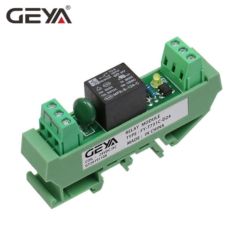 GEYA 1 группы триггерный релейный модуль переменного тока/DC 24V 12V 230VAC Din рейка