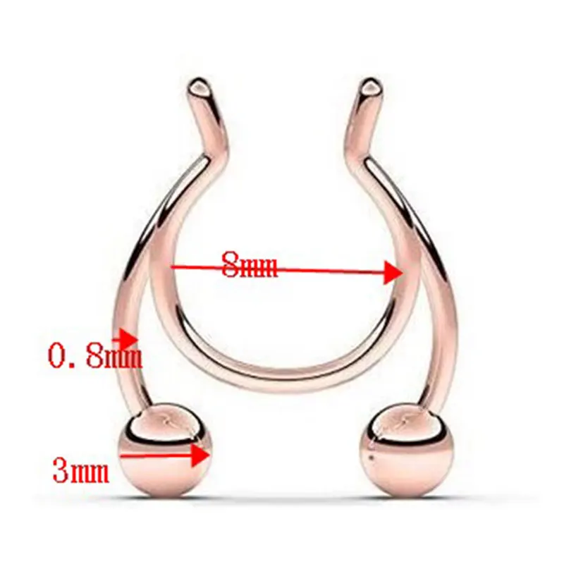 

1PC Nose Ring 2021 New Nose Clip Medical Stainless Steel Hot Sale Antler Shape Nasal Septum False Nose Ring Piercing Jewelry