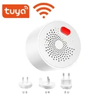 Умный мини-детектор газа Tuya, Wi-Fi детектор горючего газа с вилкой, бытовой смарт-датчик сигнализации с Wi-Fi, домашняя система сигнализации с приложением smart Life