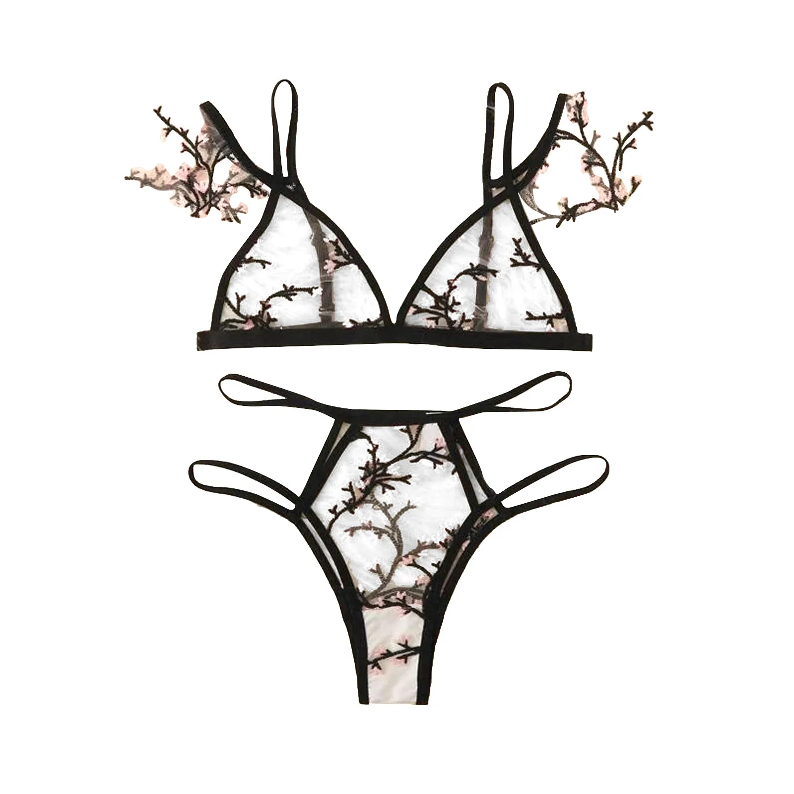 

Women Sexy Lingerie set Hot Erotic Intimates Bra Sets Panty G-string Set Sexy Transparent Lingerie Lace Open Bra & Brief Sets #4