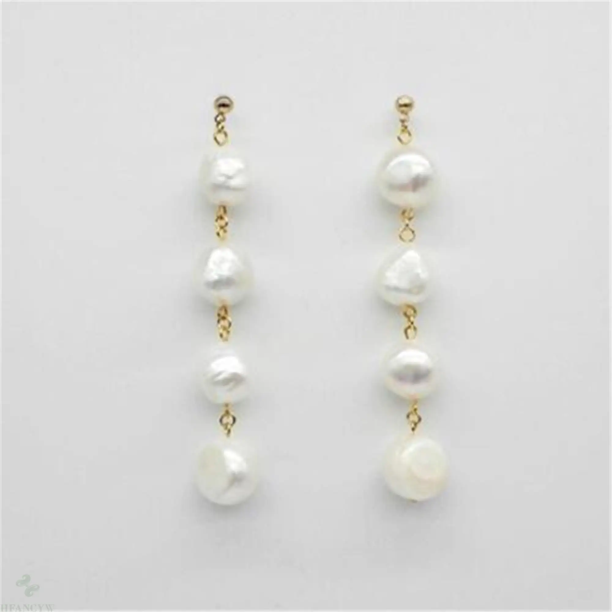 1 пара 9 10 мм белые серьги с барочным жемчугом 18 К Заушник AAA вечерние нерегулярные