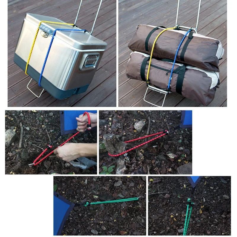 

Outdoor Binding Rope 6-Piece Elastic Band Tent Rope Elastic Clothesline Camping Accessories Luggage Strap for Camping