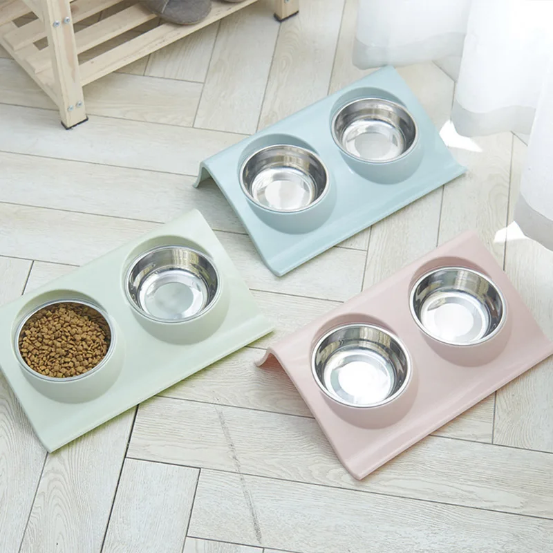 

Hot Stainless Steel Pet Bowls Non Slip Dog Cat Feeding Bowls Z Shape Pet Feeding Tools D6