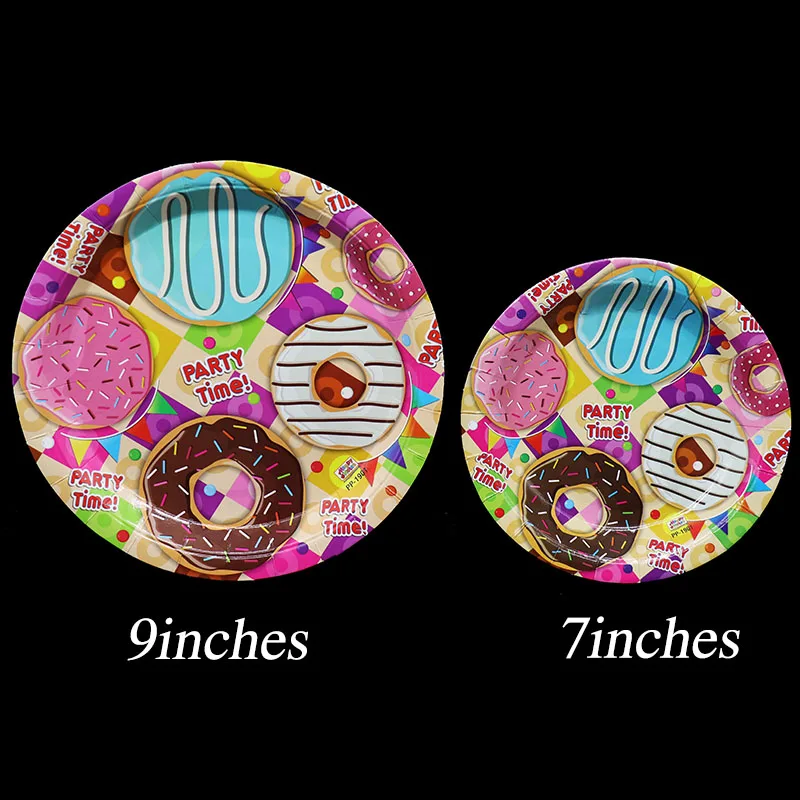 10 шт./упак. пончики тема одноразовые тарелки пончик тематическая вечеринка на