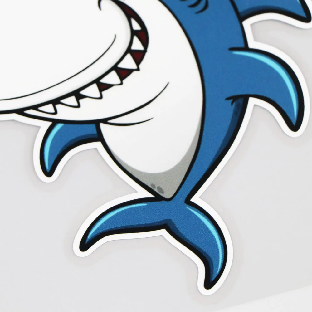 

YOJA 12.3X13CM Interesting Decoration Aquatic Creatures Lovely Shark Car Sticker Vinyl Waterproof Decal 19A-0259