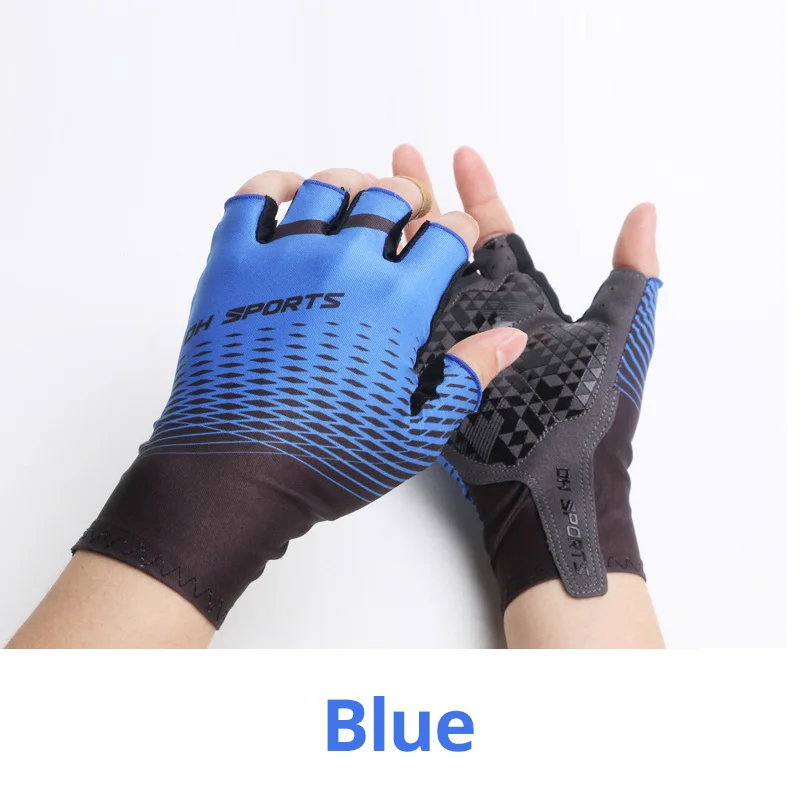 Half Gloves Blue 1 пара велосипедных перчаток с полными/полными пальцами, 1 пара велосипедных носков, мужские и женские спортивные велосипедные перчатки, набор гоночных велосипедных перчаток - Цвет: Half Gloves Blue