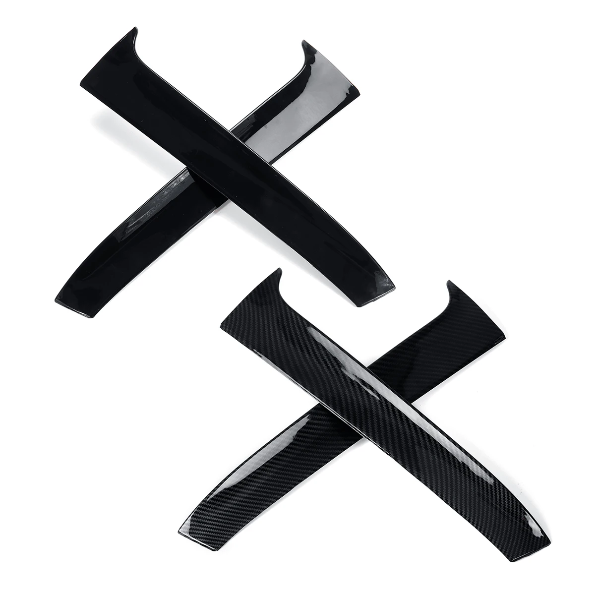 Глянцевый черный/карбоновый вид заднего стекла боковой спойлер сплиттер