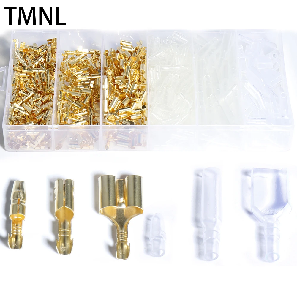 

4.0mm Diameter Bullet Terminals Connector Car Clear Cold Cable Wire Brass Electrical Insulating Crimped Crimping Sleeves plug