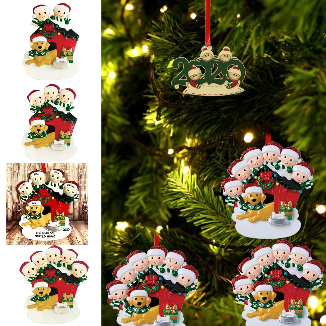 

1pcs Christmas Ornament DIY Personalized Name Blessing Christmas Tree Ornament New Year Family Xmas Lockdown Decoration