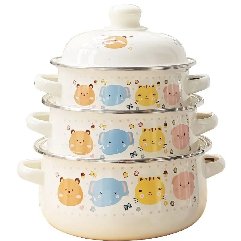 Мини Супница набор эмалированных кастрюль детский молочный горшок салатная