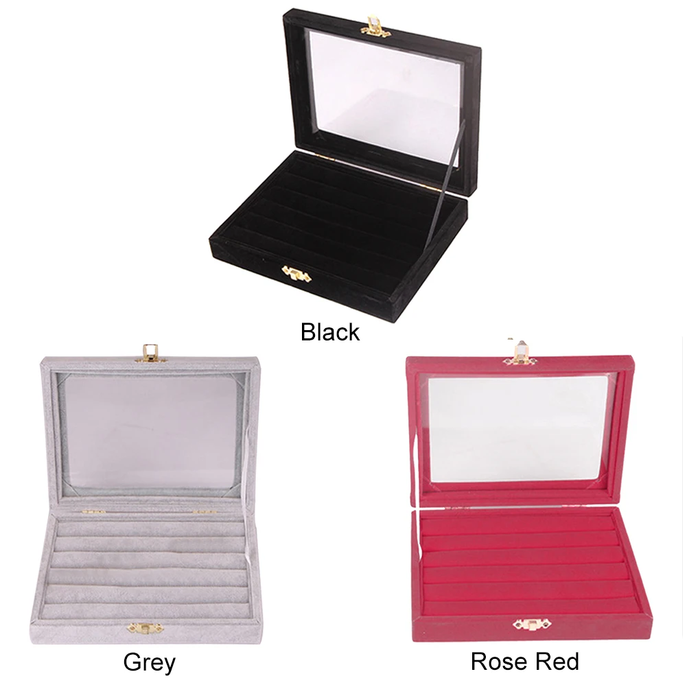 

Display One-tier Fabala For Earrings/Rings Box Organizer Jewelry Case Holder Velvet