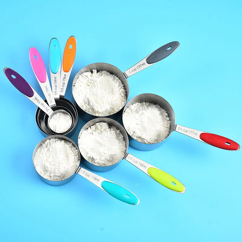 

Stainless Steel Measuring Spoons/Cup Coffee Sugar Scoop Handle Measuring Tools Baking Accessories Kitchen Gadgets