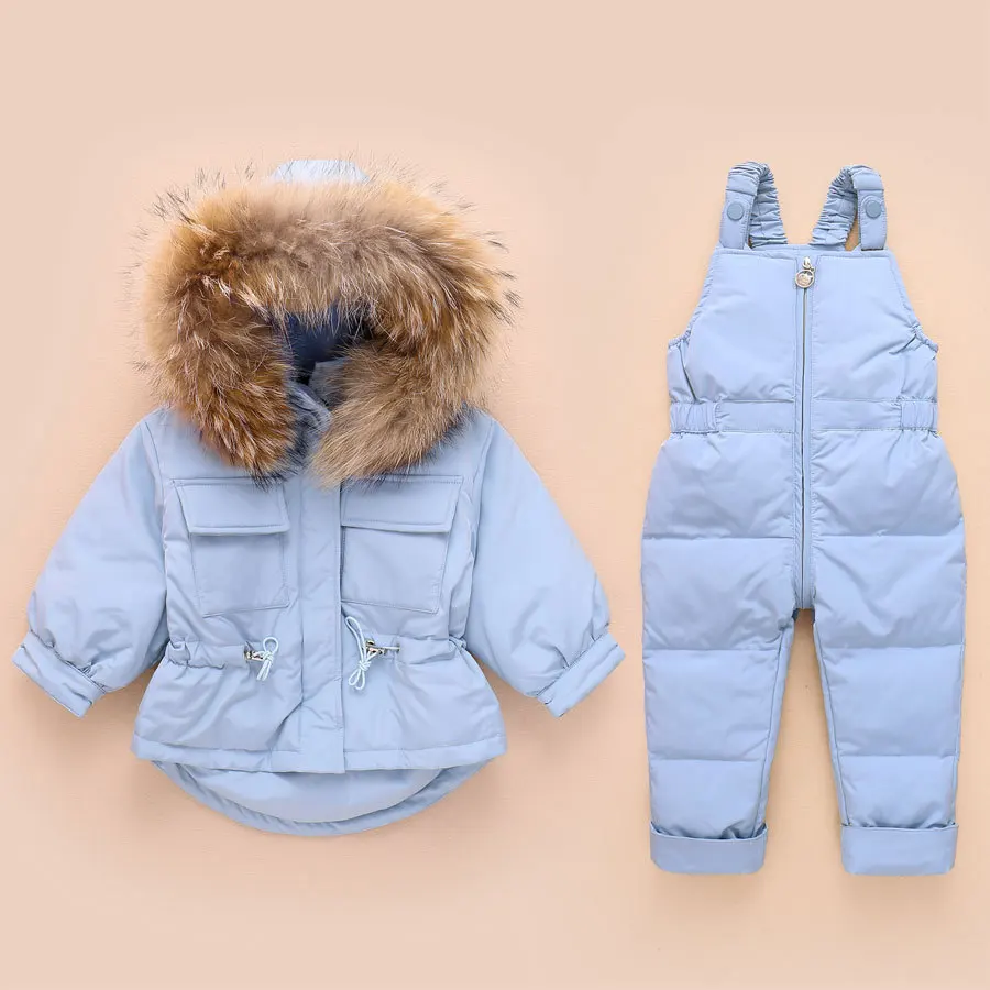 Комбинезон детский на утином пуху однотонный возраст 1-4 года 80% | Детская одежда и