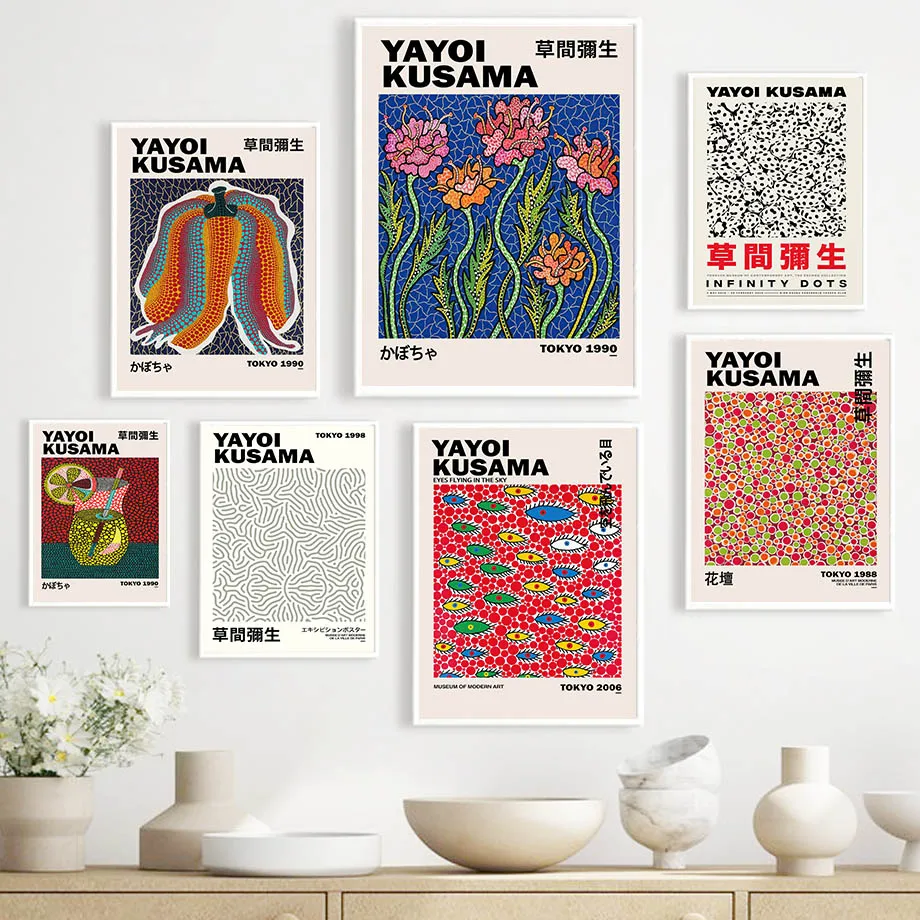 

Yayoi Kusama Juice Drink Pumpkin Gallery Wall Art Canvas Painting Nordic Posters And Prints Wall Pictures For Living Room Decor