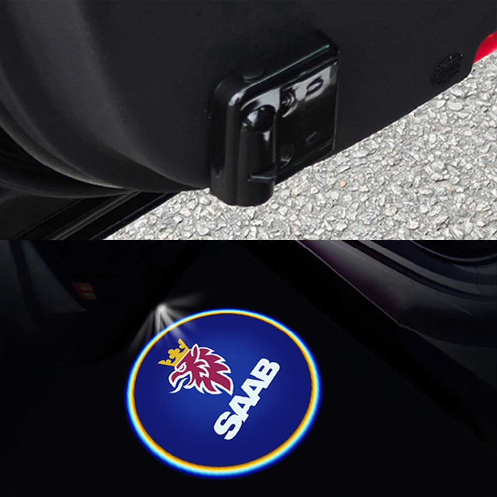 

2pcs Car styling Wireless Laser Projector LED Door Welcome Light Ghost Shadow Light For Saab 9-3 9-5 900 9000 93 95 Accessories