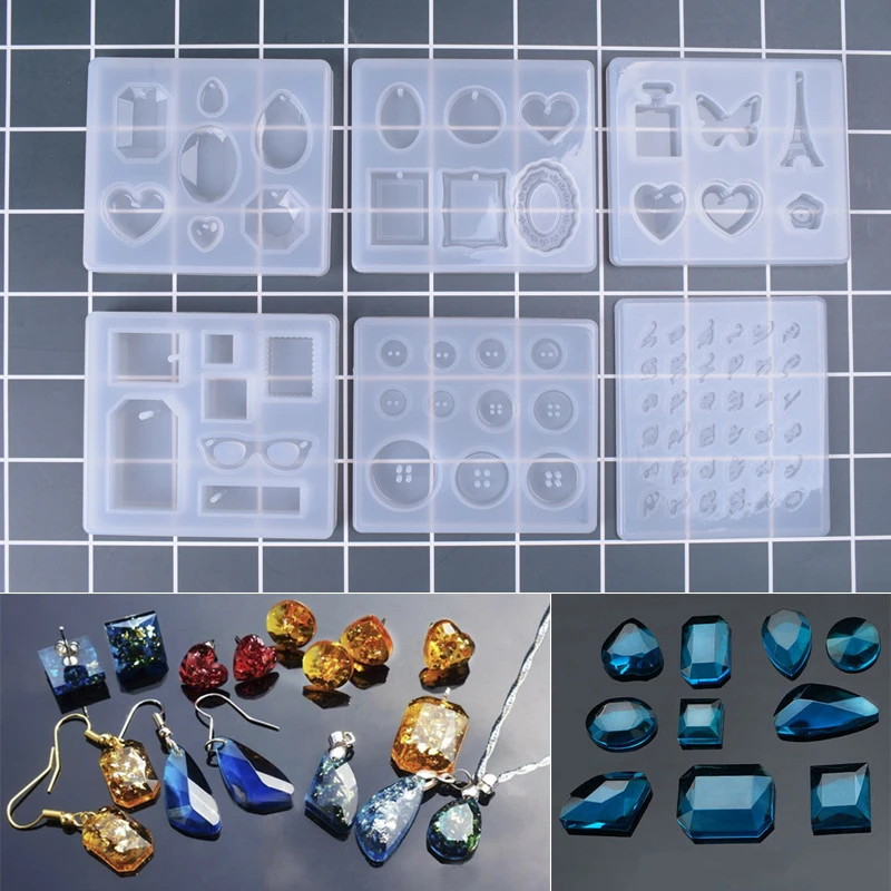 Прозрачные силиконовые формы «сделай сам» для ожерелья, сережек, подвесок из УФ-смолы, формы для самостоятельной сборки из эпоксидной смолы...