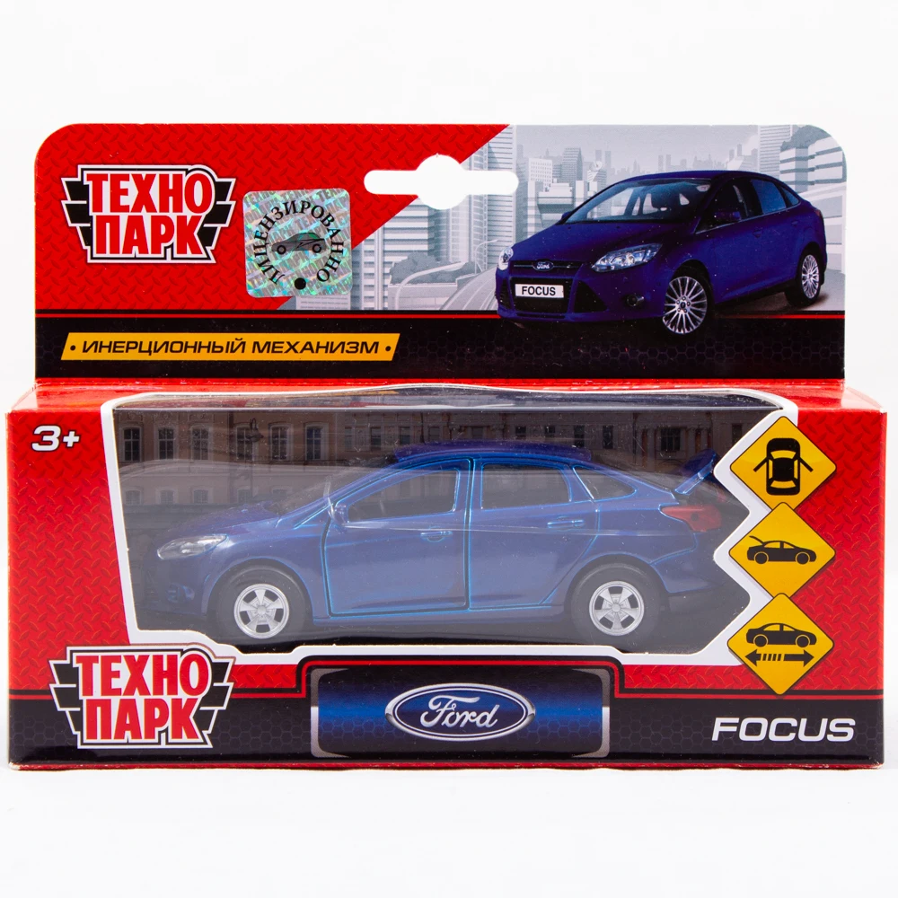 Модель автомобиля Ford Focus синий форд фокус технопарк машина машинка моделька