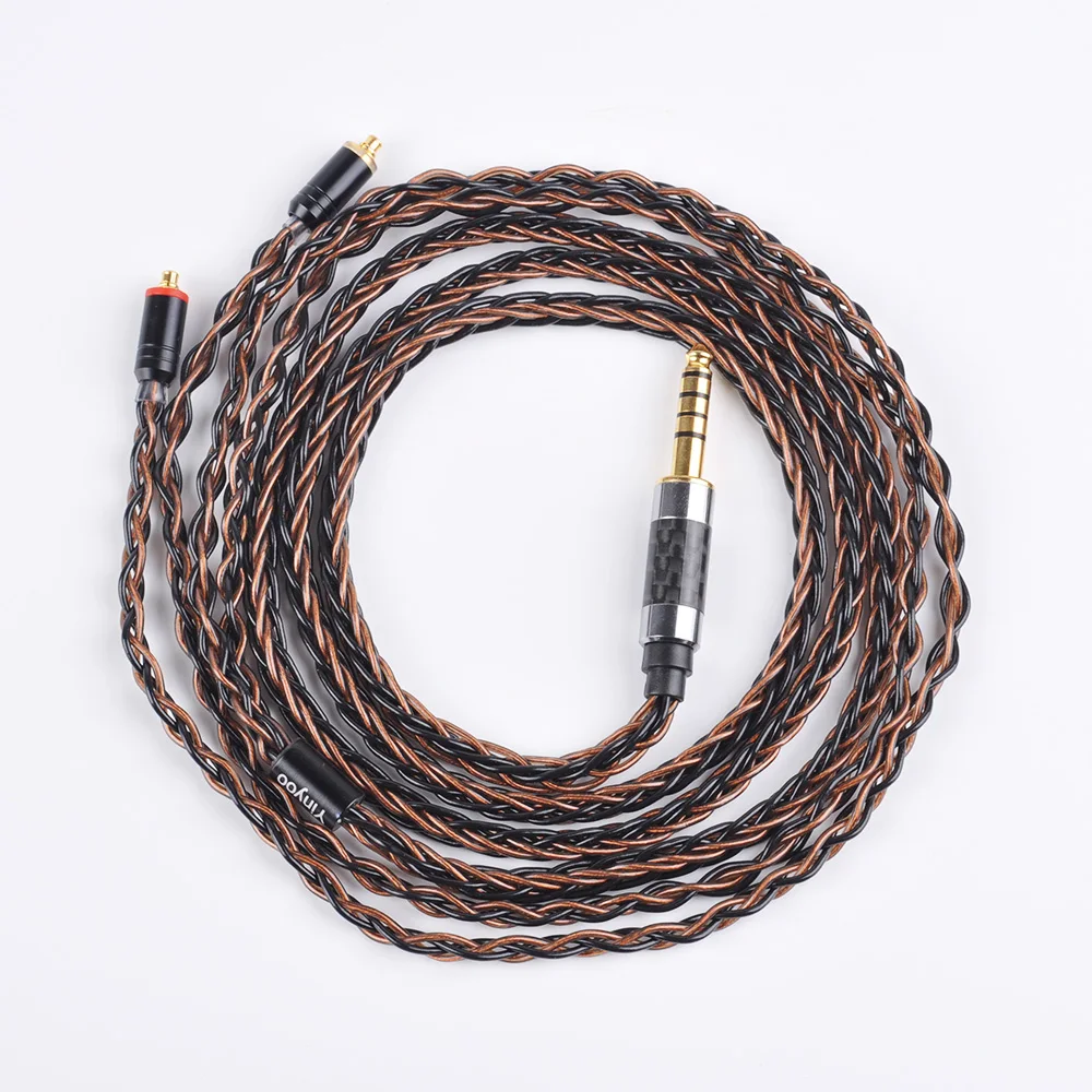 Yinyoo 3,5/4,4/2,5 мм сбалансированный MMCX для Shure SE215 se535 se846 2Pin 8 ядер посеребренный кабель для наушников для ZS10 AS10 ZSN для TRN