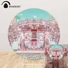Allenjoy розовый карусель для игровых площадок круглый задний план для новорождённых и маленьких девочек вечерние круглая скатерть детских празднований дня рождения фон с изображением цирка