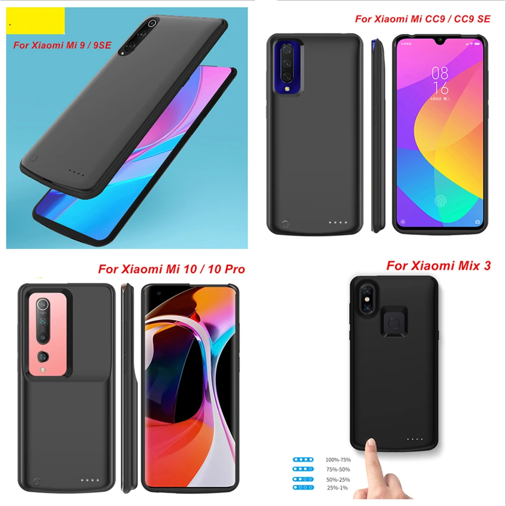 for xiaomi mi 11 11 ultra lite 9 9 se 10 10 pro cc9 cc9 se mix 3 battery case backup charger cover power bank mi 11 battery case free global shipping