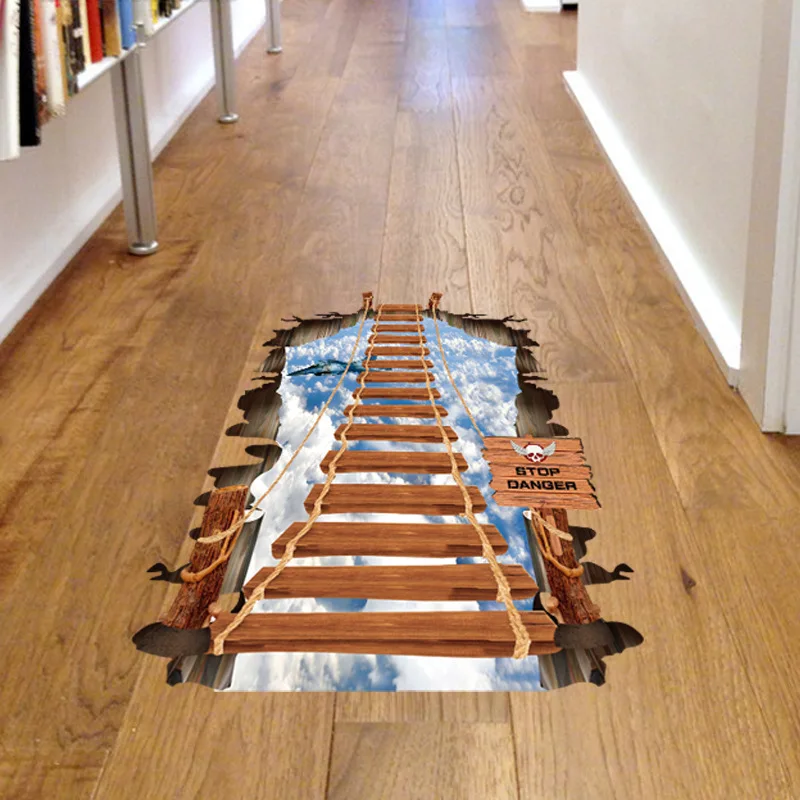 3D broken hole cosmic Ladder wall stickers home decor living room kids bedroom floor decals mural Removable decorative material | Дом и сад