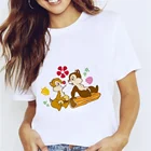 Футболка женская с коротким рукавом, милая мультяшная рубашка с принтом Дейла и чипа, уличная одежда в стиле Харадзюку, топ, на лето