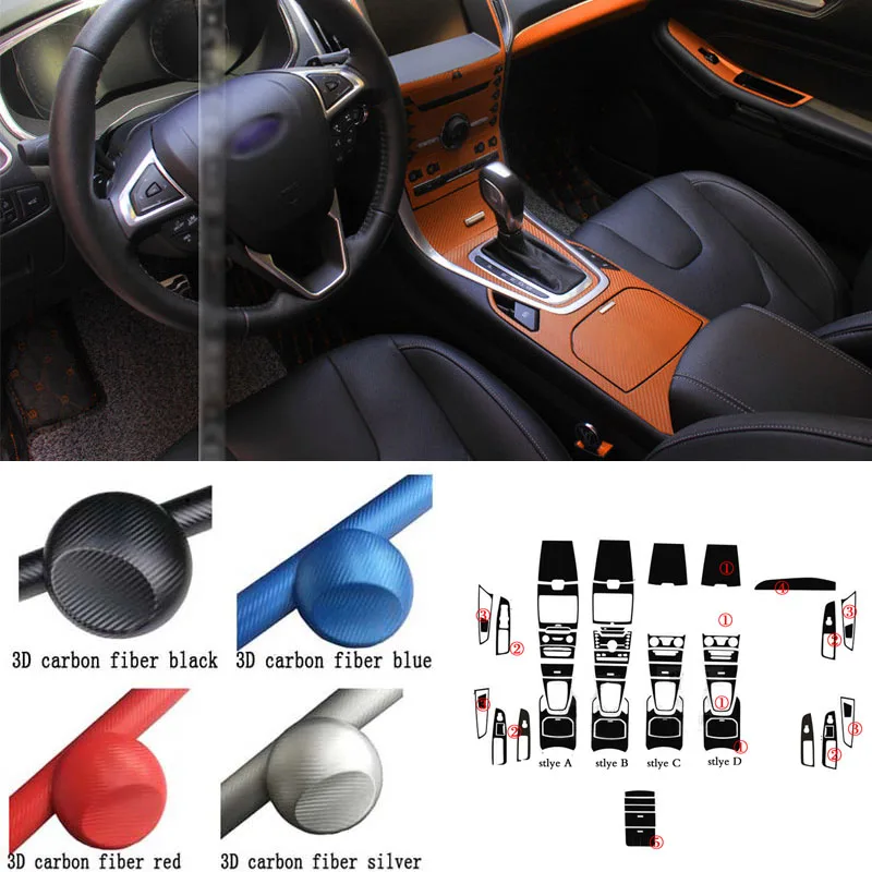Стайлинг автомобиля центральная консоль изменение цвета углеродное волокно