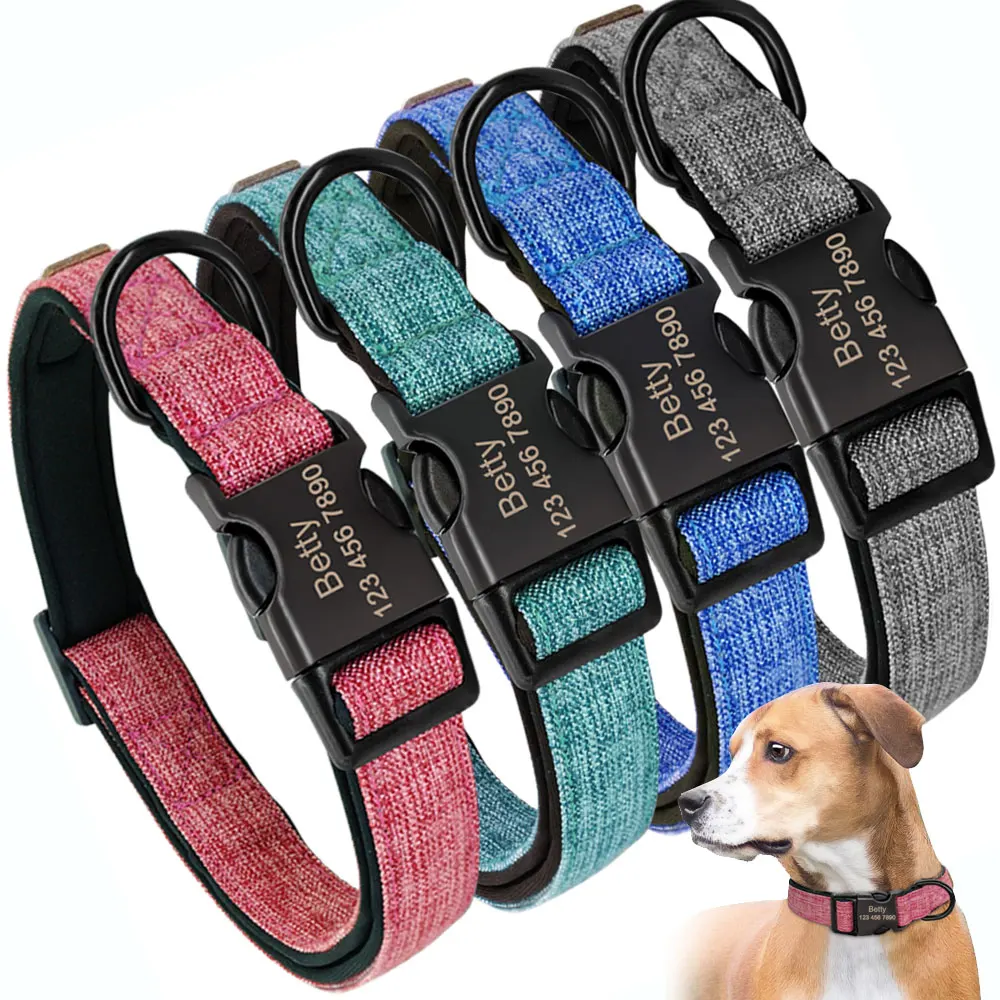 Индивидуальный ошейник для собак нейлоновые ошейники питомцев мягкая табличка