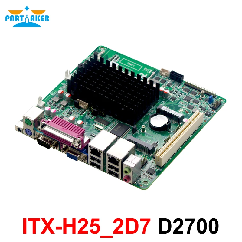Mini Itx материнская плата Intel D2700 2 13 ГГц двухъядерный процессор 6 * COM ATM промышленные
