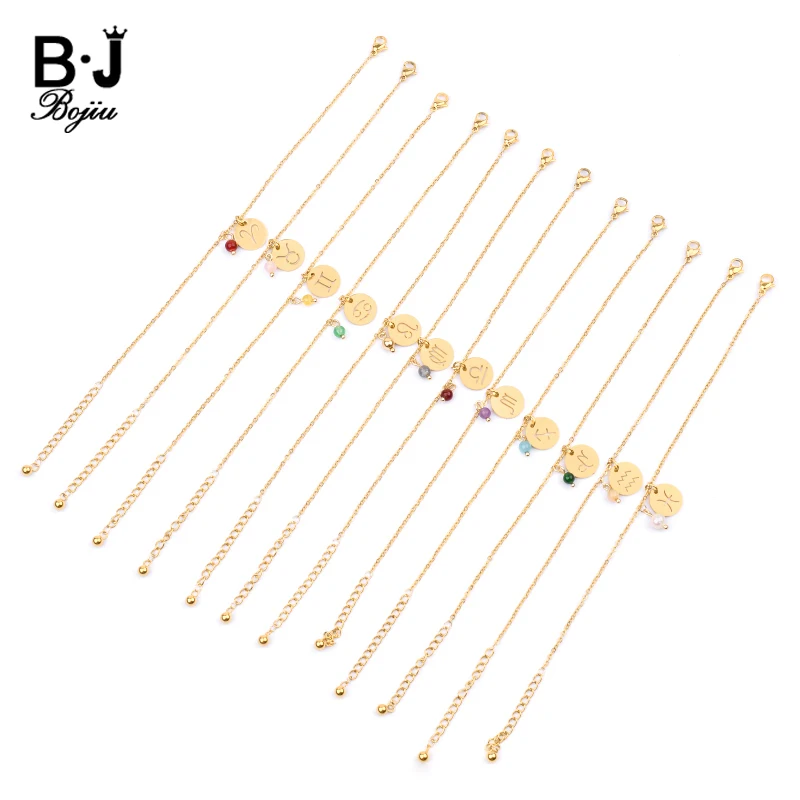 Мужской и женский браслет с 12 знаками Зодиака цепочкой из нержавеющей стали