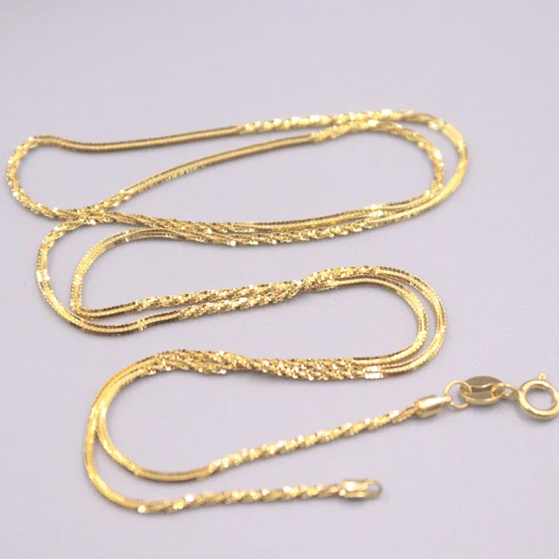 

Solid 18K Yellow Gold Full Star Snake Chain Necklace 18"L 1mmW Women Necklace GUARANTEED 18KT PURE GOLD