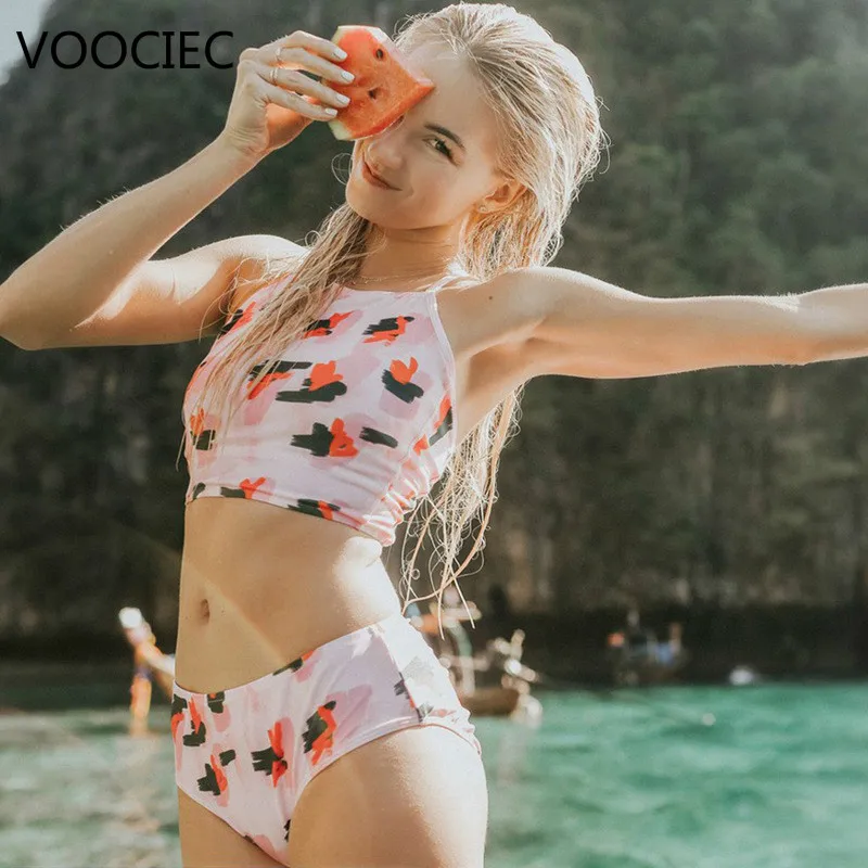 

Женский купальник-бикини VOOCIEC, купальные костюмы для кемпинга стиль, для девочек, милый девчачий