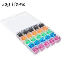 25pcs plastic sewing machine bobbins with case multicolor embroidery empty sewing bobbins spools for sewing machine accessories
