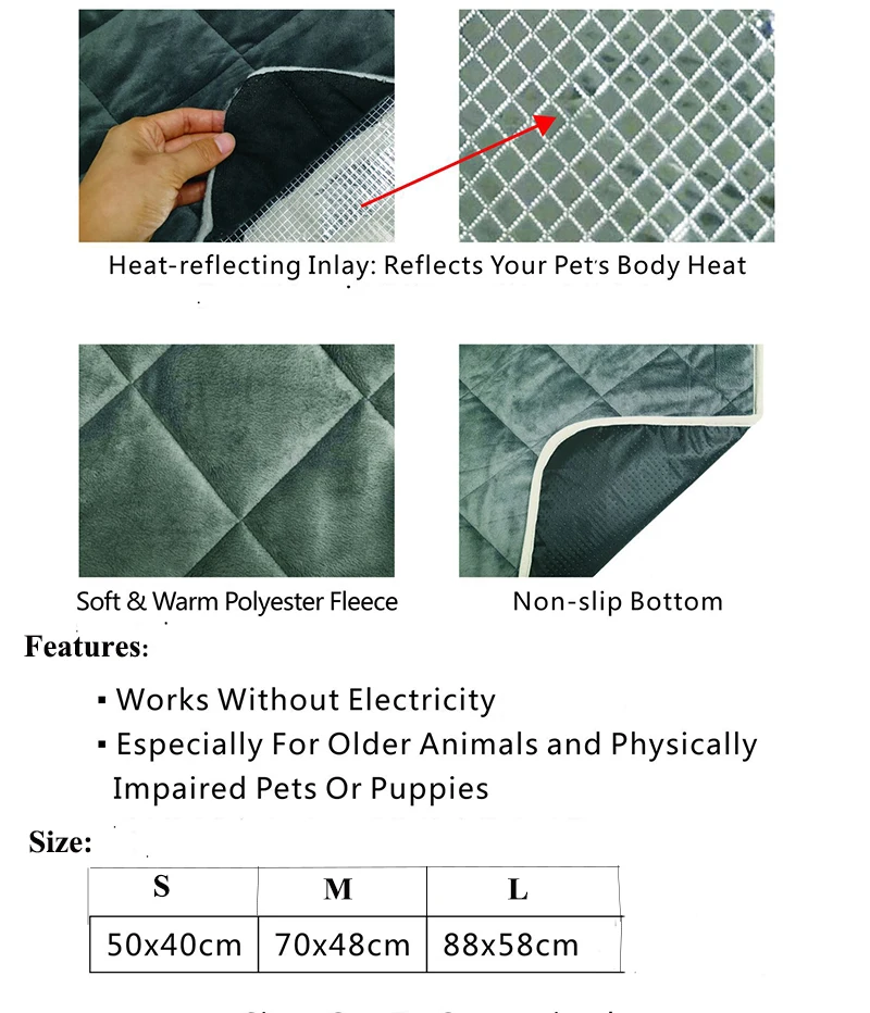 Pet самонагрев коврик кровать Термальность подушки для собак и кошек мягкая