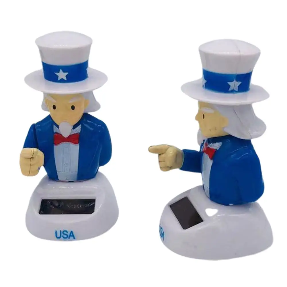 Кукла на солнечной батарее голубая я люблю США качающийся медведь украшение